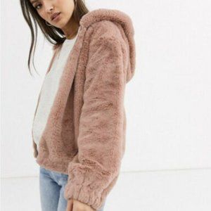 French Connection Pink Faux Fur Jacket